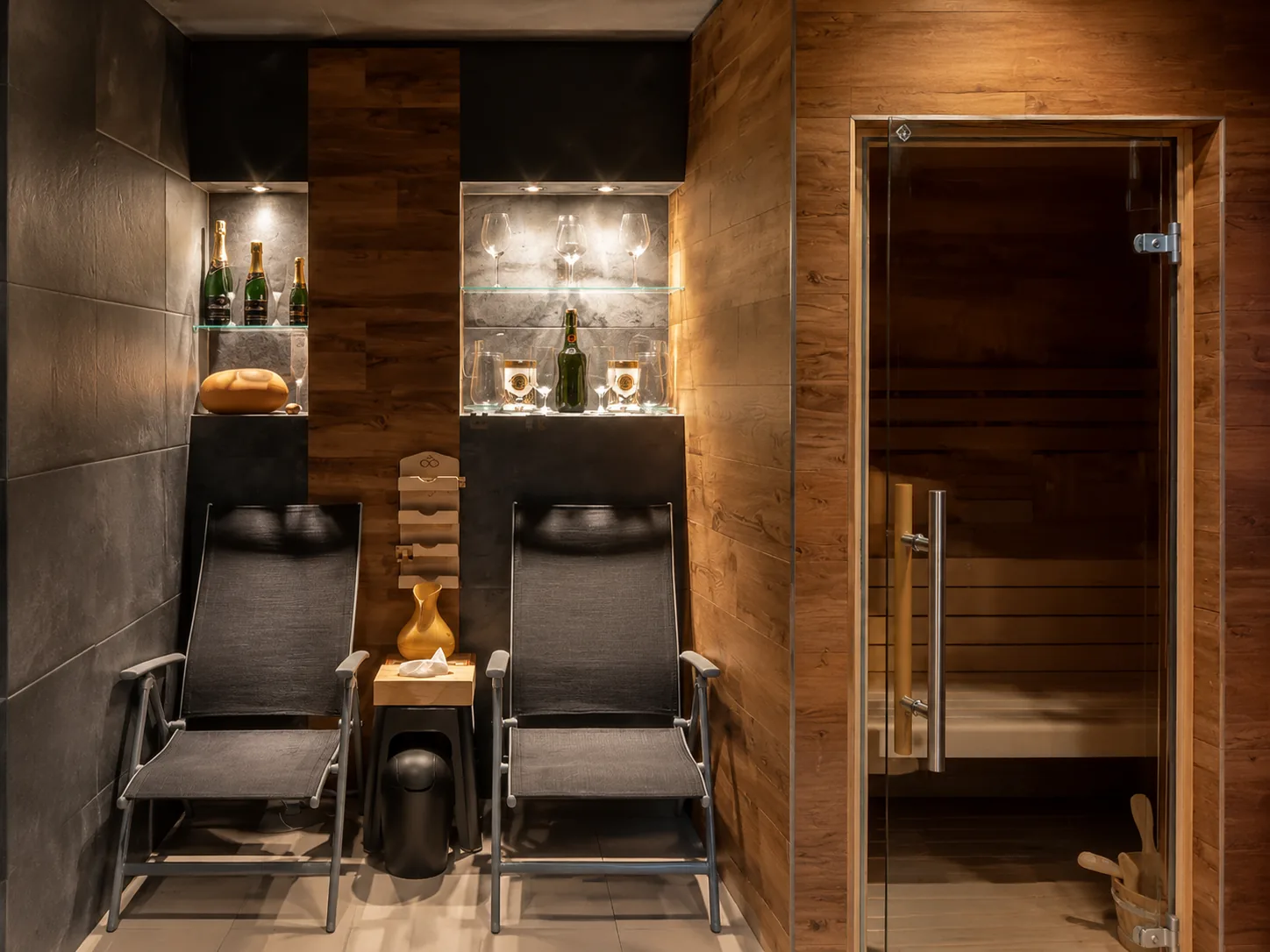 Relaxační zóna a vstup do finské sauny NovoRelax